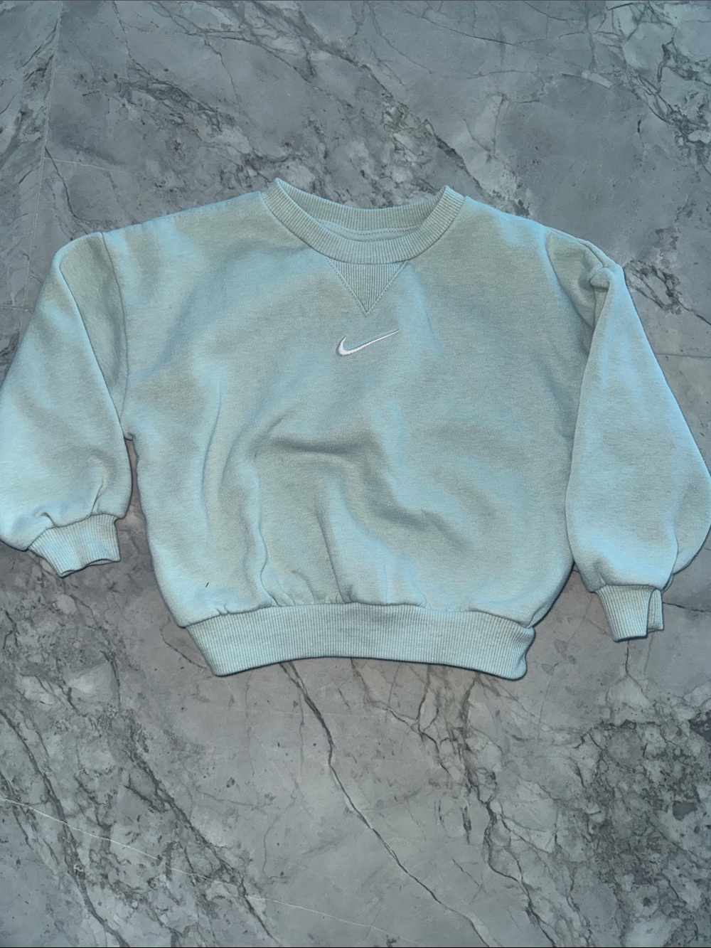 Nike Pastel Blue Crewneck Sweatshirt with White Swoosh